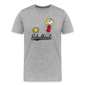 Schulkind - Männer Premium Bio T-Shirt - Grau meliert - Vorne - Damien (186cm)