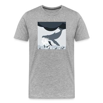 Bedrohte Tiere, Eisbär-Illustration, Erderwärmung - Männer Premium Bio T-Shirt - Grau meliert - Vorne - Damien (186cm)