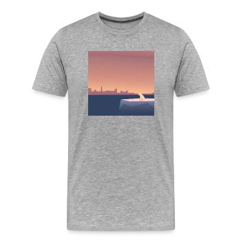Bedrohte Tiere, Eisbär-Illustration, Erderwärmung - Männer Premium Bio T-Shirt - Grau meliert - Vorne - Damien (186cm)