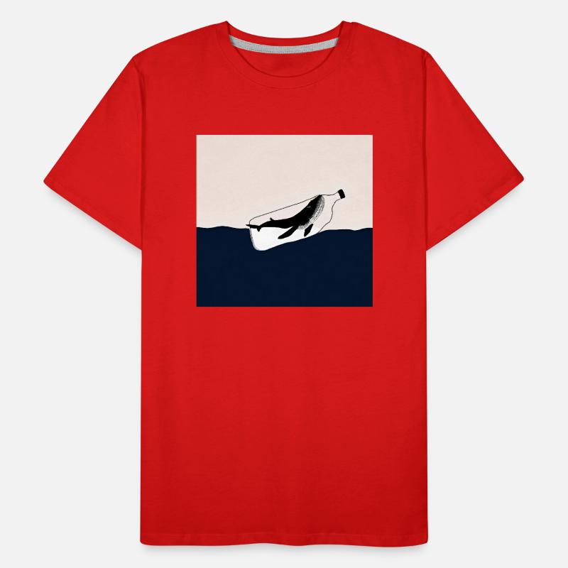 Message dans une bouteille, Illustration de baleine, Déclaration T-shirt bio Premium Homme