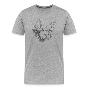 dog - Men's Premium Organic T-Shirt - heather grey - Front - Damien (186cm)