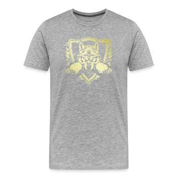 Boxer loup - T-shirt bio Premium Homme - gris chiné - Devant - Damien (186cm)