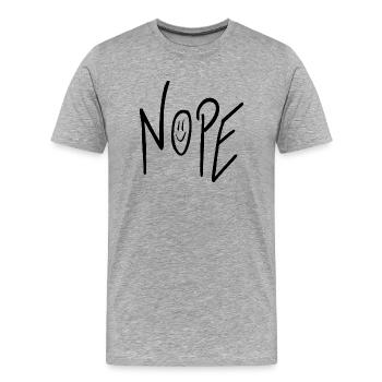 Nö – Minimalistischer Stil mit Charakter - Männer Premium Bio T-Shirt - Grau meliert - Vorne - Damien (186cm)