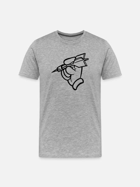 Dart - Männer Premium Bio T-Shirt - Grau meliert