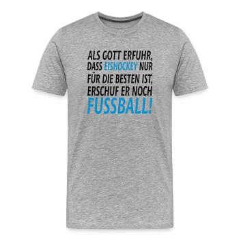 eishockey vs fussball - Männer Premium Bio T-Shirt - Grau meliert - Vorne - Damien (186cm)