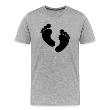 füsse symbol - Männer Premium Bio T-Shirt - Grau meliert - Vorne - Damien (186cm)