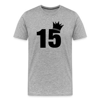 15_krone_f1 - Männer Premium Bio T-Shirt - Grau meliert - Vorne - Damien (186cm)
