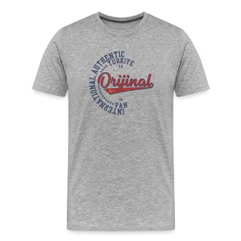 Fourgon - T-shirt bio Premium Homme - gris chiné - Devant - Damien (186cm)