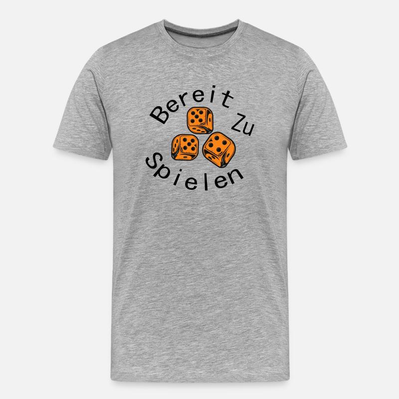 boardgame chess backgammon game night - Männer Premium Bio T-Shirt - Grau meliert