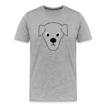 chiot 6 - T-shirt bio Premium Homme - gris chiné - Devant - Damien (186cm)