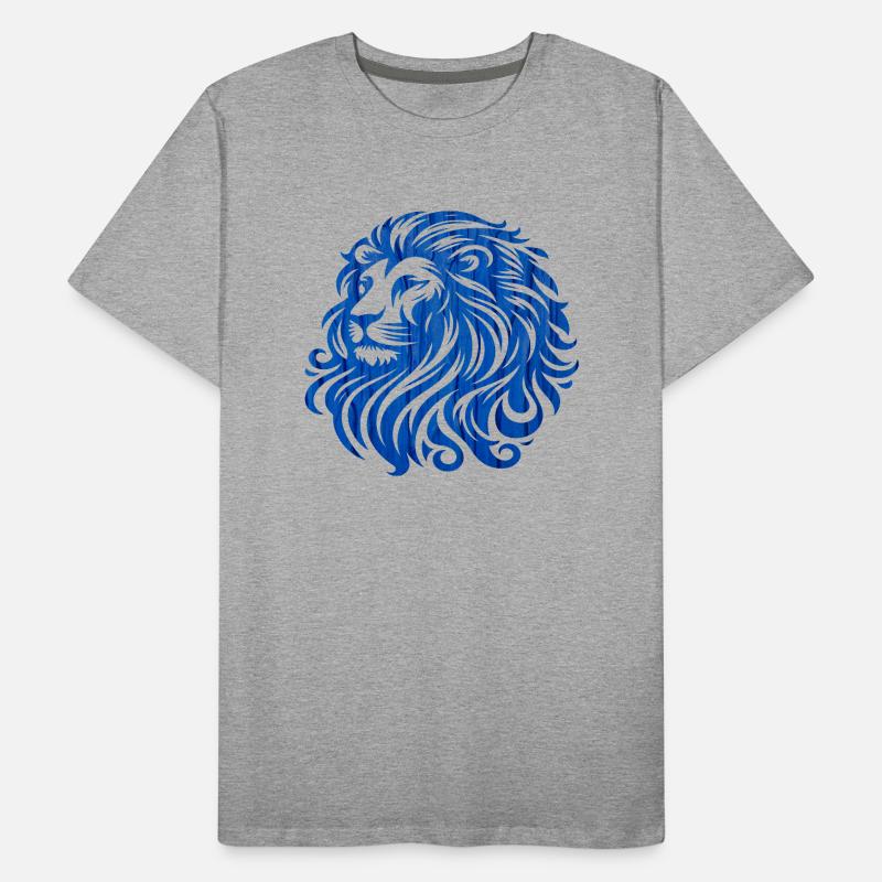 Blauer Löwe, durchbrochenes Gemälde. Der König der Tiere. Männer Premium Bio T-Shirt