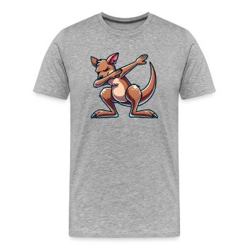 kangaroo dabbing - Männer Premium Bio T-Shirt - Grau meliert - Vorne - Damien (186cm)