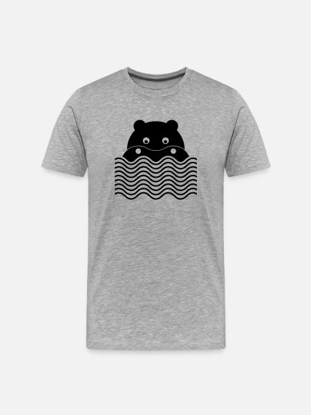 Das Nilpferd - Männer Premium Bio T-Shirt - Grau meliert