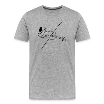 Violine mit Bogen - Männer Premium Bio T-Shirt - Grau meliert - Vorne - Damien (186cm)