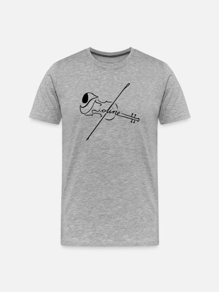Violine mit Bogen - Männer Premium Bio T-Shirt - Grau meliert