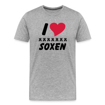 I love Siebenbürger Soxen - Siebenbürger - Männer Premium Bio T-Shirt - Grau meliert - Vorne - Damien (186cm)