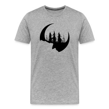 Dark forest face and sickle - Men's Premium Organic T-Shirt - heather grey - Front - Damien (186cm)