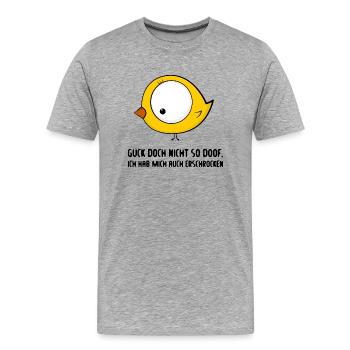 Cute Bird 1 - Männer Premium Bio T-Shirt - Grau meliert - Vorne - Damien (186cm)