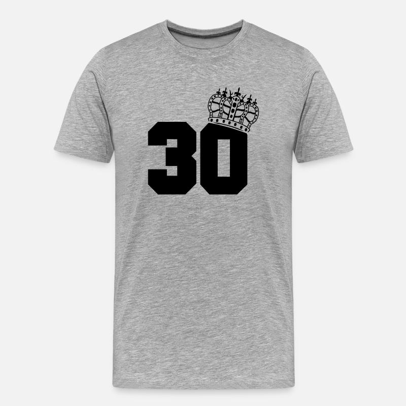 30_king - Männer Premium Bio T-Shirt - Grau meliert