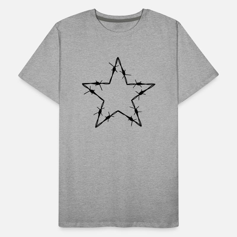 Stacheldraht 5 Eck Stern - Geschenkidee Tattoo Männer Premium Bio T-Shirt
