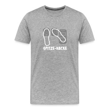 Pedale Spitze-Hacke-Technik - Männer Premium Bio T-Shirt - Grau meliert - Vorne - Damien (186cm)