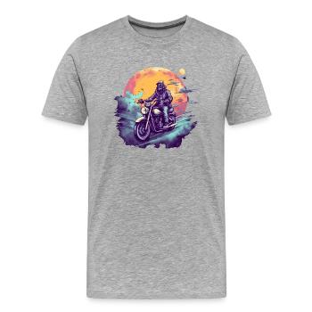 Rocker Biker Chopper - Männer Premium Bio T-Shirt - Grau meliert - Vorne - Damien (186cm)