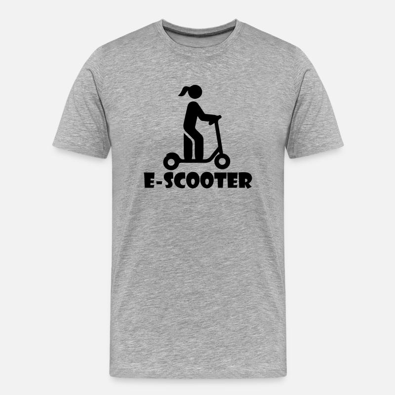 E-Scooter Roller Scooter - Männer Premium Bio T-Shirt - Grau meliert