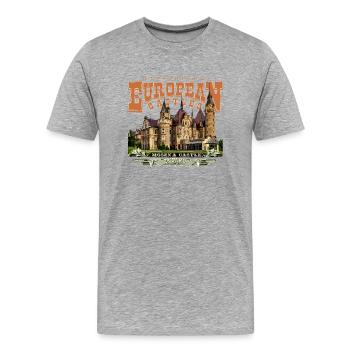 Schloss Moszna - Polen - Männer Premium Bio T-Shirt - Grau meliert - Vorne - Damien (186cm)