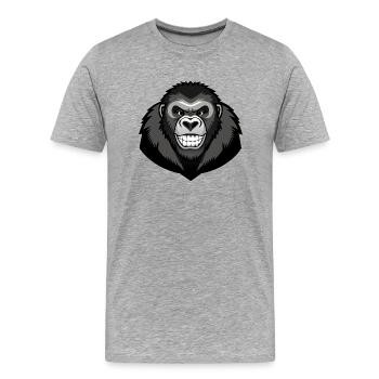 Smiling chimpanzee - Men's Premium Organic T-Shirt - heather grey - Front - Damien (186cm)
