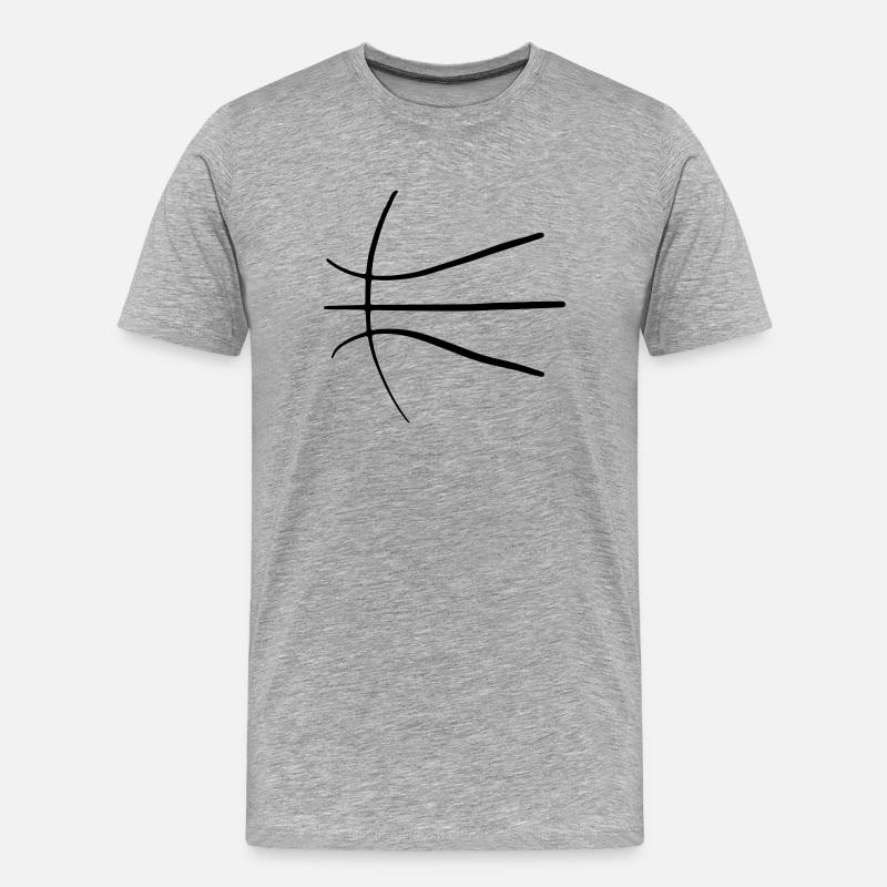 Basketbäll 07 Zeichenfläche 7 - Männer Premium Bio T-Shirt - Grau meliert