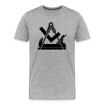 Guilde des artisans charpentiers - T-shirt bio Premium Homme - gris chiné - Devant - Damien (186cm)