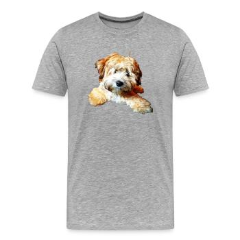 Havaneser - Männer Premium Bio T-Shirt - Grau meliert - Vorne - Damien (186cm)
