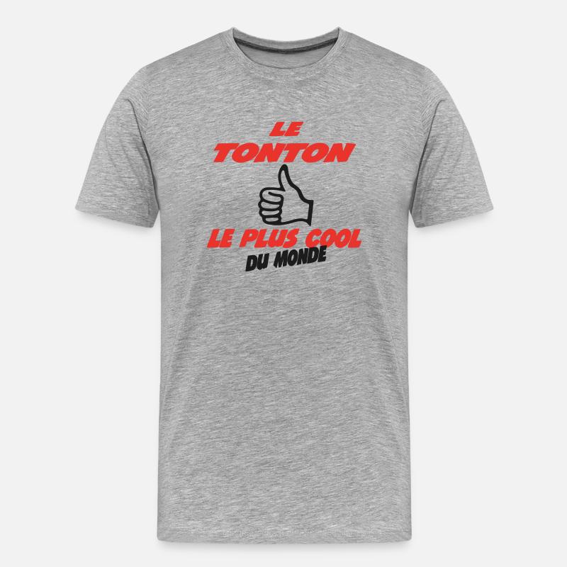 DER COOLSTE ONKEL DER WELT - Männer Premium Bio T-Shirt - Grau meliert