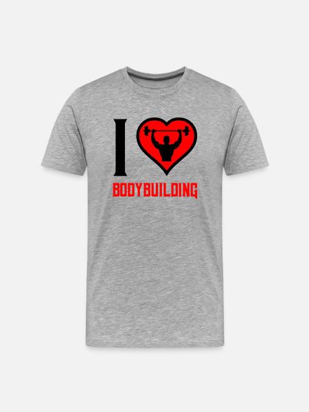 i love bodybuilding - Men's Premium Organic T-Shirt - heather grey