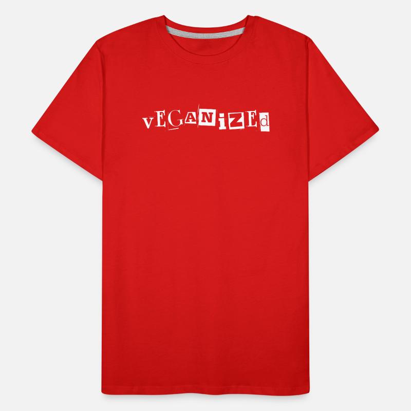 Veganized Statement: Newspaper Snippets Design dark Men's Premium Organic T-Shirt