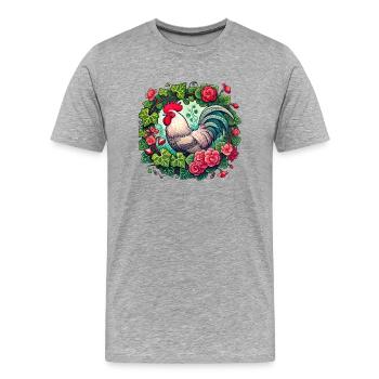 Coq - T-shirt bio Premium Homme - gris chiné - Devant - Damien (186cm)