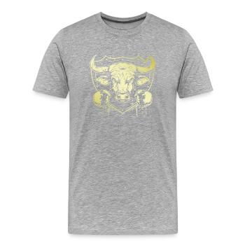 Bull Bull Boxer - Men's Premium Organic T-Shirt - heather grey - Front - Damien (186cm)