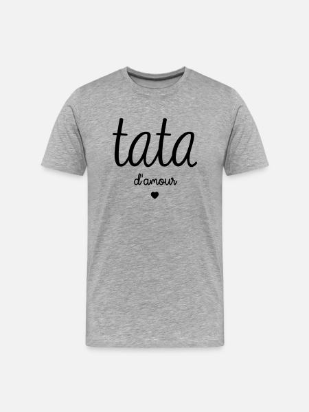 TATA D'AMOUR - T-shirt bio Premium Homme - gris chiné