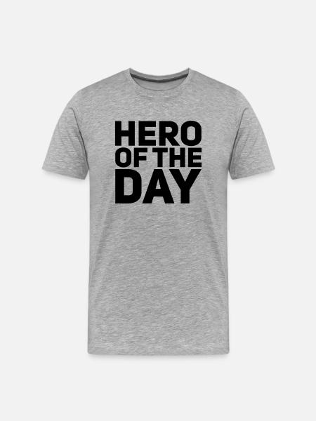 Hero of the Day - Männer Premium Bio T-Shirt - Grau meliert