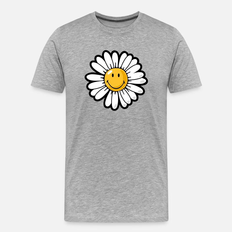 Smiley daisy - Maglietta ecologica premium da uomo - grigio melange