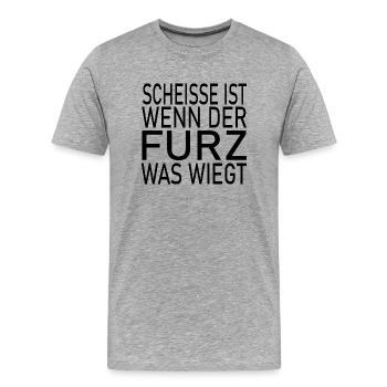 Fun Spaß Lustige - Männer Premium Bio T-Shirt - Grau meliert - Vorne - Damien (186cm)