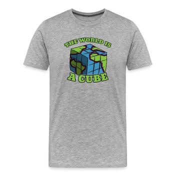 Cubing Speedcubing Cube Cuber Geschenk Puzzle - Männer Premium Bio T-Shirt - Grau meliert - Vorne - Damien (186cm)