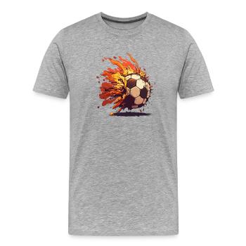 Ballon in Flammen - Männer Premium Bio T-Shirt - Grau meliert - Vorne - Damien (186cm)