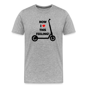 E-Scooter Scooter - T-shirt bio Premium Homme - gris chiné - Devant - Damien (186cm)