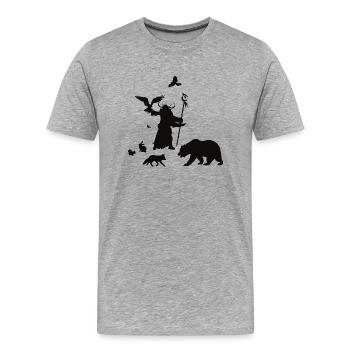 Le Druide, conception de jeu de rôle fantastique cool - T-shirt bio Premium Homme - gris chiné - Devant - Damien (186cm)