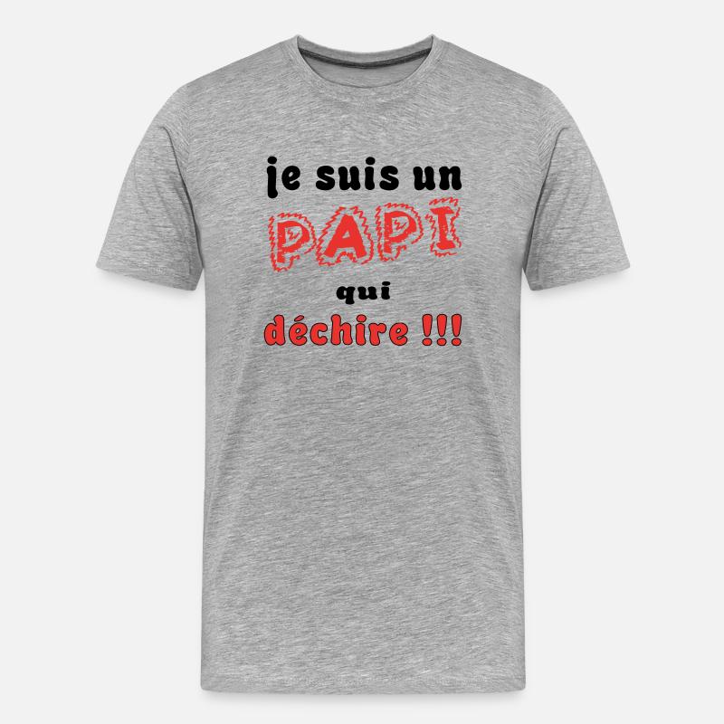 PAPI PAPY - Männer Premium Bio T-Shirt - Grau meliert