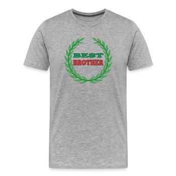 BESTER BRUDER - Männer Premium Bio T-Shirt - Grau meliert - Vorne - Damien (186cm)