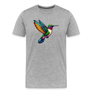 Colibri - T-shirt bio Premium Homme - gris chiné - Devant - Damien (186cm)