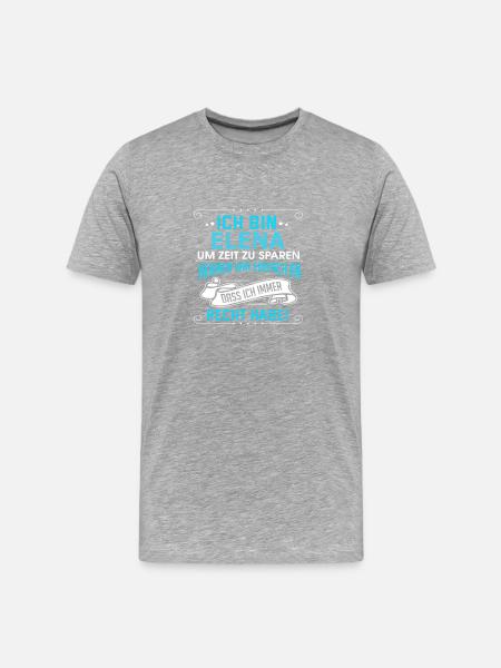 ELENA - Männer Premium Bio T-Shirt - Grau meliert