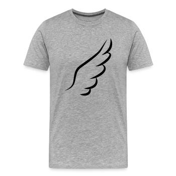 Engelsflügel - Männer Premium Bio T-Shirt - Grau meliert - Vorne - Damien (186cm)